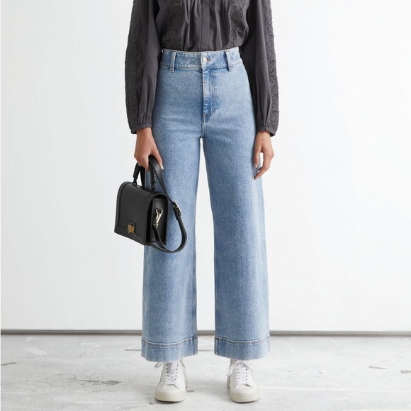 & Other Stories Denim - & other stories wide cropped denim jeans